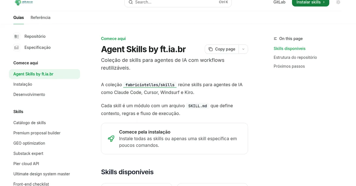 Agentic Skills — Coleção Open Source de Skills para Agentes de IA