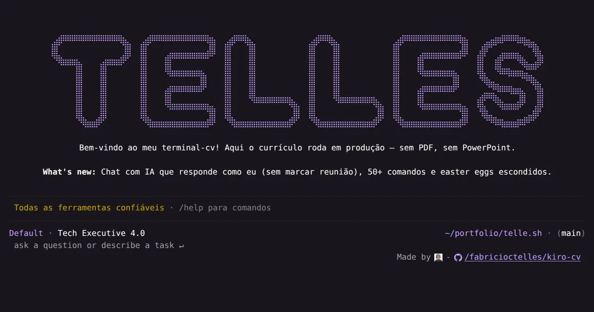 Kiro CV: um currículo que se navega como o Kiro CLI